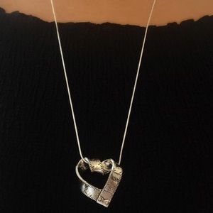 💝925 Sterling Silver Heart Necklace Snake Chain💝